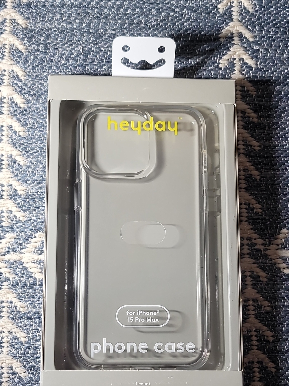heyday Clear Phone Case with Yellow Logo for iPhone 15 Pro Max
